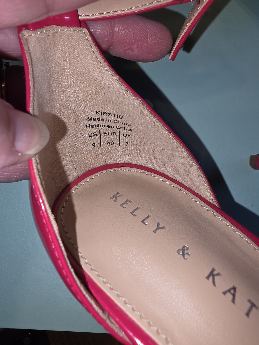 Kelly & Katie Hot Pink Patent Open-Toe Ankle-Strap 3" Heels - Picture 3 of 4